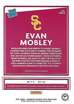 2021 Panini Chronicles Draft Picks #202 Evan Mobley Back