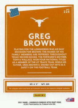 2021 Panini Chronicles Draft Picks #226 Greg Brown III Back