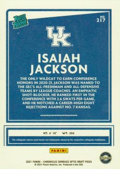 2021 Panini Chronicles Draft Picks #217 Isaiah Jackson Back