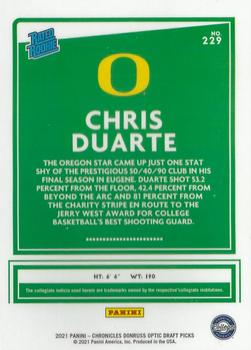 2021 Panini Chronicles Draft Picks #229 Chris Duarte Back