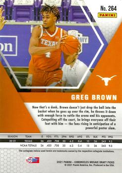 2021 Panini Chronicles Draft Picks #264 Greg Brown III Back