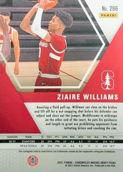 2021 Panini Chronicles Draft Picks #266 Ziaire Williams Back