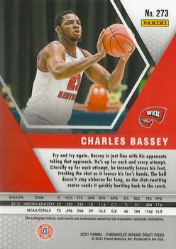 2021 Panini Chronicles Draft Picks #273 Charles Bassey Back