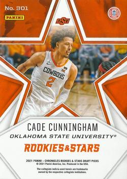2021 Panini Chronicles Draft Picks #301 Cade Cunningham Back