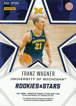 2021 Panini Chronicles Draft Picks #309 Franz Wagner Back