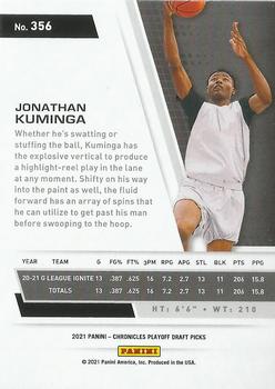 2021 Panini Chronicles Draft Picks #356 Jonathan Kuminga Back