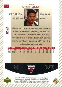 2002-03 SP Authentic - Limited #11 Tyson Chandler Back