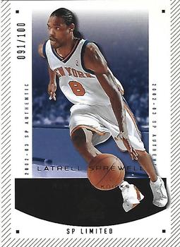 2002-03 SP Authentic - Limited #63 Latrell Sprewell Front