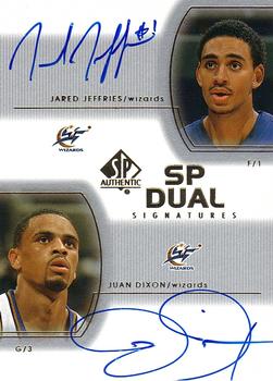 2002-03 SP Authentic - SP Dual Signatures #JJ/JD Jared Jeffries / Juan Dixon Front