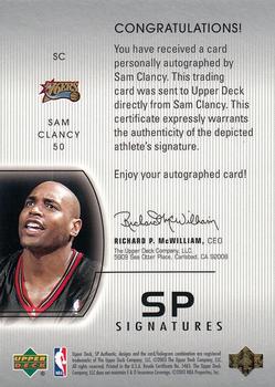 2002-03 SP Authentic - SP Signatures #SC Sam Clancy Back