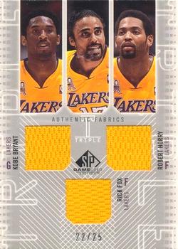 2002-03 SP Game Used - Authentic Fabrics Triple #KB/RF/RH-J Kobe Bryant / Rick Fox / Robert Horry Front