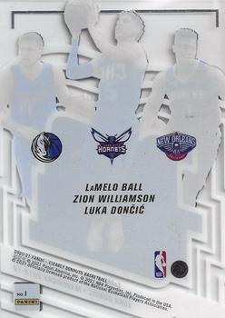 2020-21 Clearly Donruss - Rookie Special #1 LaMelo Ball / Luka Doncic / Zion Williamson Back