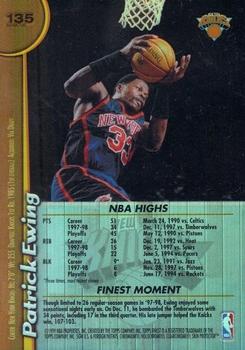 1998-99 Finest - No-Protector Refractors #135 Patrick Ewing Back