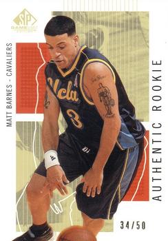 2002-03 SP Game Used - Authentic Rookies Gold #129 Matt Barnes Front