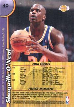1998-99 Finest - Refractors #40 Shaquille O'Neal Back