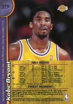 1998-99 Finest - Refractors #175 Kobe Bryant Back