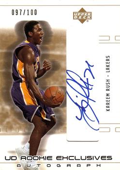 2002-03 SP Game Used - UD Rookie Exclusive Autographs #RK-KR Kareem Rush Front