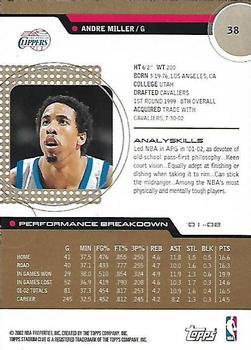2002-03 Stadium Club - 10th Anniversary Parallel #38 Andre Miller Back