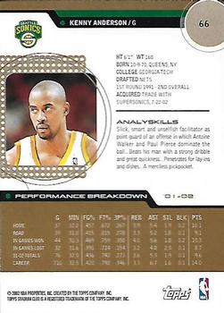2002-03 Stadium Club - 10th Anniversary Parallel #66 Kenny Anderson Back