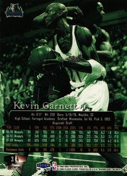 1998-99 Flair Showcase #4 Kevin Garnett Back
