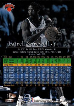 1998-99 Flair Showcase #15 Latrell Sprewell Back