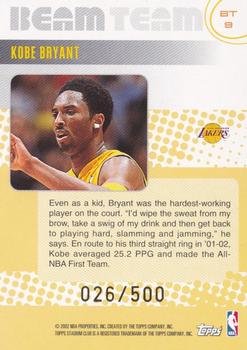 2002-03 Stadium Club - Beam Team #BT9 Kobe Bryant Back