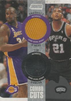 2002-03 Stadium Club - Combo Cuts #CC2 Shaquille O'Neal / Tim Duncan Front