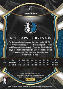 2020-21 Panini Select - Blue #43 Kristaps Porzingis Back