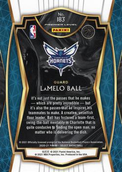 2020-21 Panini Select - Blue #183 LaMelo Ball Back