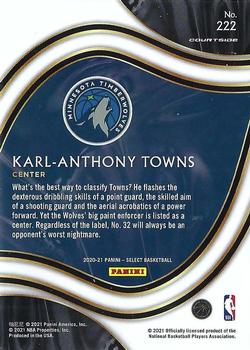 2020-21 Panini Select - Blue #222 Karl-Anthony Towns Back