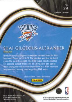 2020-21 Panini Select - Blue #251 Shai Gilgeous-Alexander Back