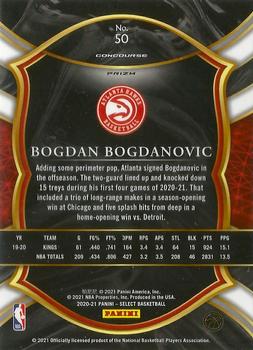 2020-21 Panini Select - Blue Prizms #50 Bogdan Bogdanovic Back
