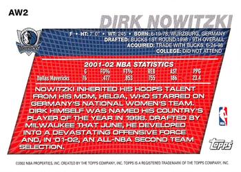 2002-03 Topps - Around the World Exchange #AW2 Dirk Nowitzki Back