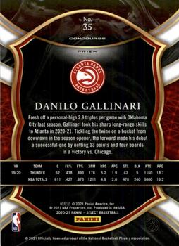 2020-21 Panini Select - Blue White Purple Cracked Ice #35 Danilo Gallinari Back