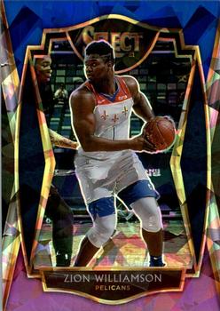 2020-21 Panini Select - Blue White Purple Cracked Ice #126 Zion Williamson Front