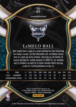 2020-21 Panini Select - Green Disco Prizms #63 LaMelo Ball Back