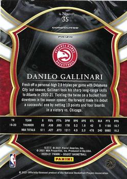 2020-21 Panini Select - Green White Purple #35 Danilo Gallinari Back