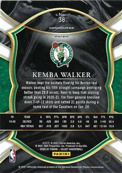 2020-21 Panini Select - Green White Purple #38 Kemba Walker Back