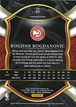 2020-21 Panini Select - Green White Purple #50 Bogdan Bogdanovic Back