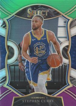 2020-21 Panini Select - Green White Purple #57 Stephen Curry Front