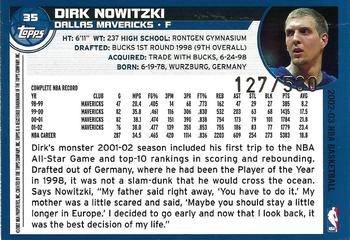 2002-03 Topps - Black #35 Dirk Nowitzki Back