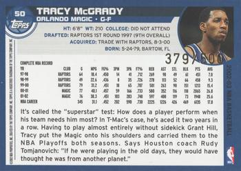 2002-03 Topps - Black #50 Tracy Mcgrady Back