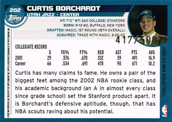 2002-03 Topps - Black #202 Curtis Borchardt Back