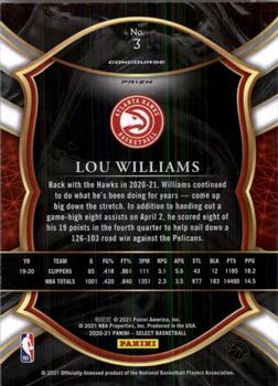 2020-21 Panini Select - Red White Green Cracked Ice #3 Lou Williams Back