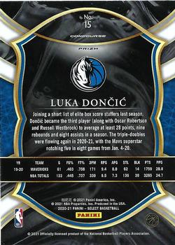 2020-21 Panini Select - Red White Green Cracked Ice #15 Luka Doncic Back