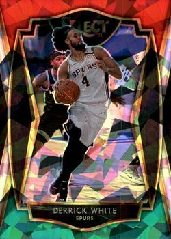 2020-21 Panini Select - Red White Green Cracked Ice #141 Derrick White Front
