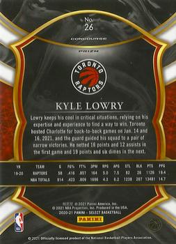 2020-21 Panini Select - Red White Orange Shimmer #26 Kyle Lowry Back