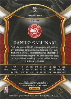 2020-21 Panini Select - Red White Orange Shimmer #35 Danilo Gallinari Back