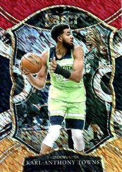 2020-21 Panini Select - Red White Orange Shimmer #36 Karl-Anthony Towns Front