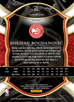2020-21 Panini Select - Red White Orange Shimmer #50 Bogdan Bogdanovic Back